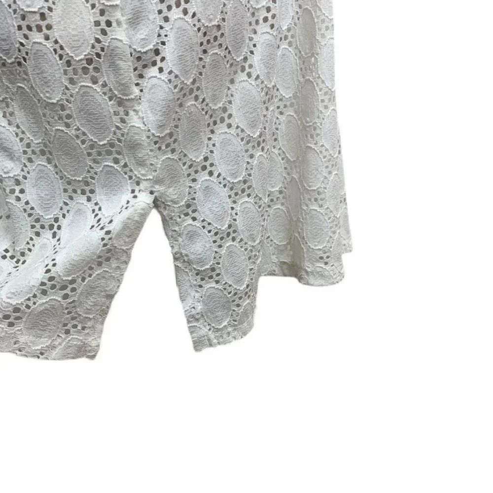 24th & Ocean‎ White Lace Swim Cover Deep V-neck M